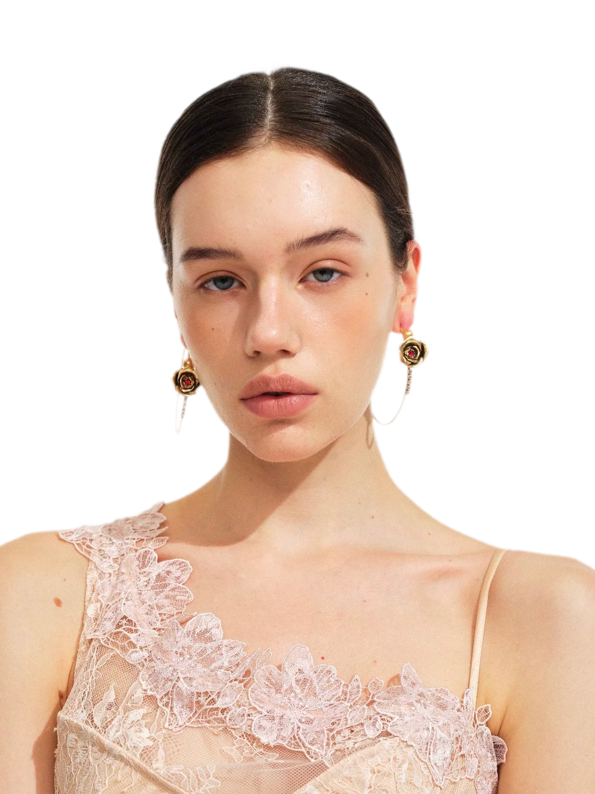 Crystal Floral Hoop Earrings