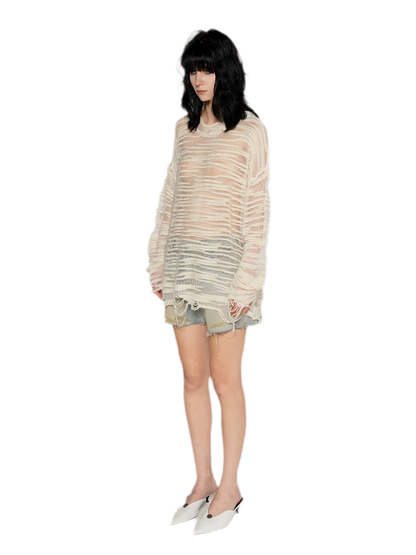 Textured Bouclé Knit Sweater