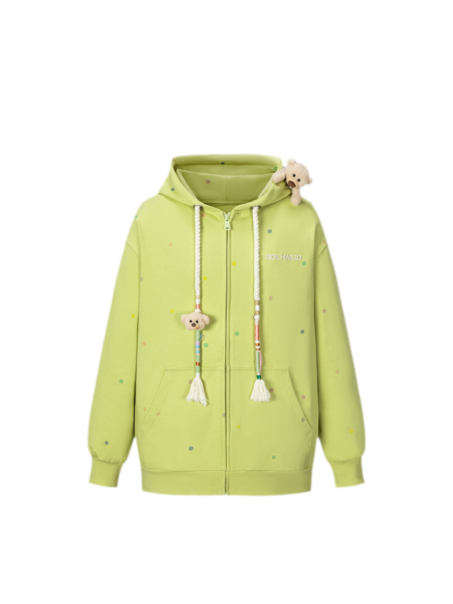 Polka Dot Embroidered Hoodie