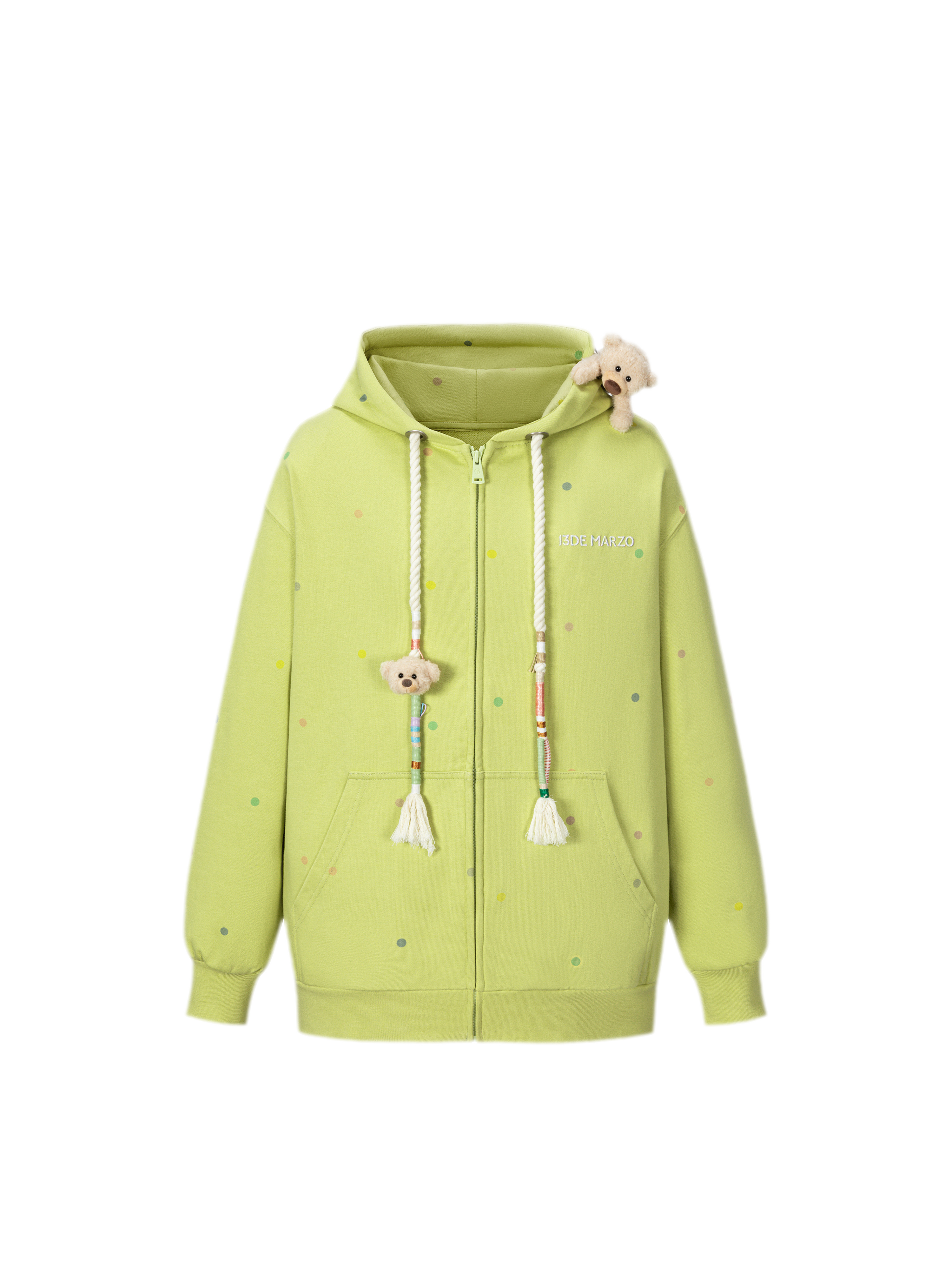 Polka Dot Embroidered Hoodie