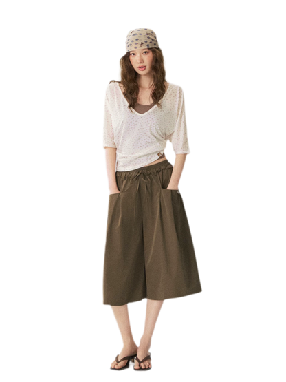 Double Waist Cropped Culottes