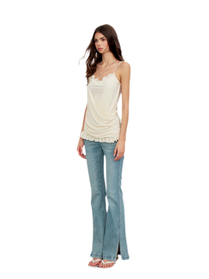 Lace Ruched Camisole Dress