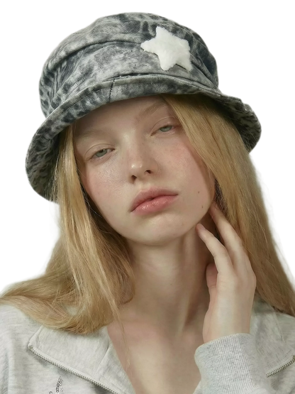 Washed Camouflage Star Patch Hat