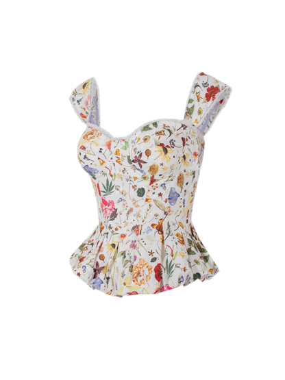 Floral Boned Corset Top