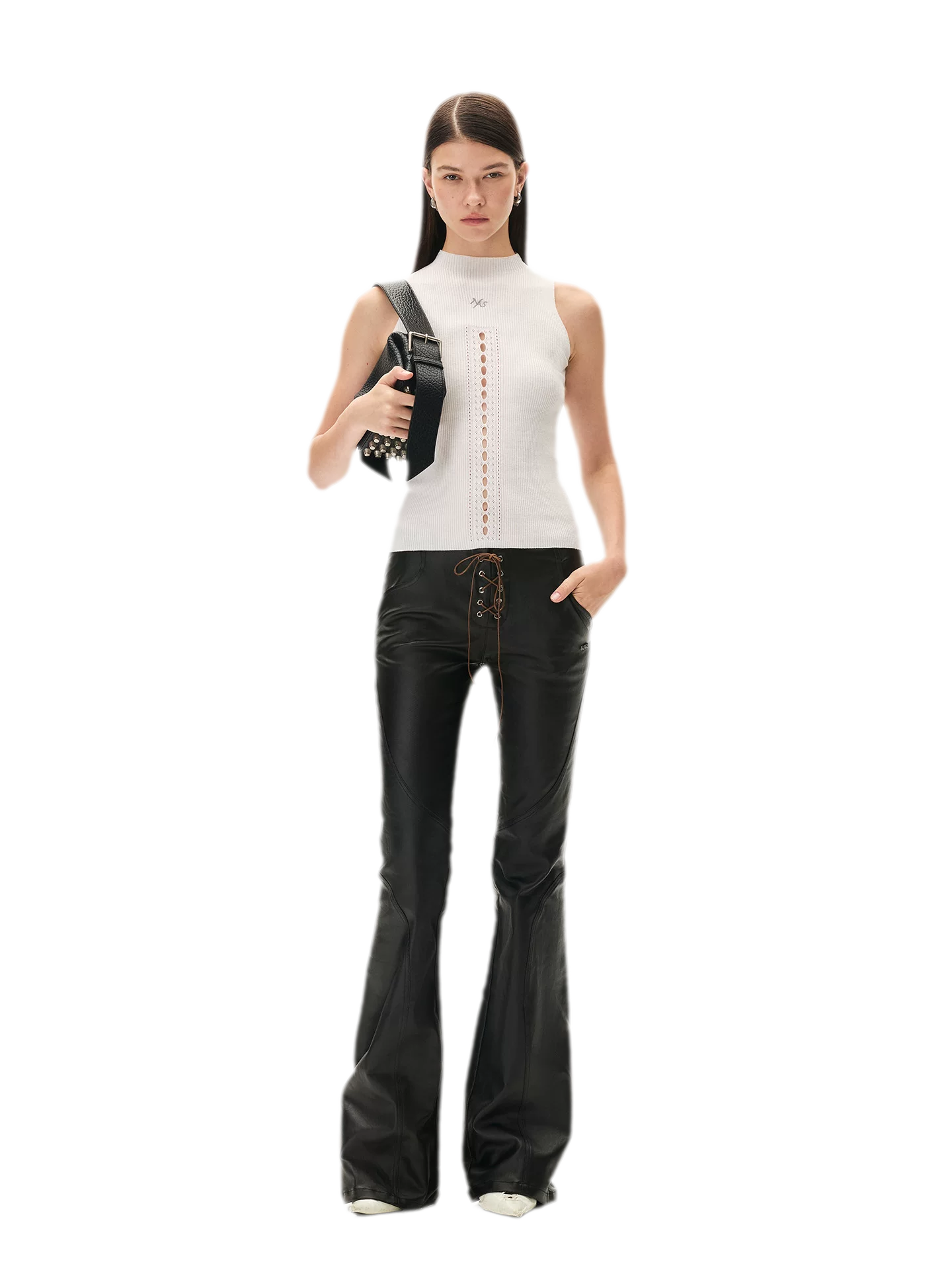 Waxed Panelled Slim Flare Pants
