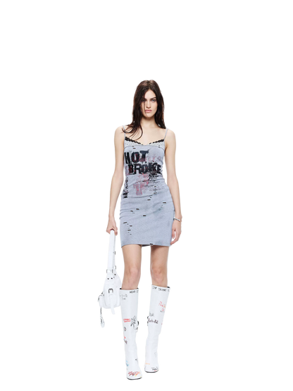 Lace Splicing Sleeveless Dress