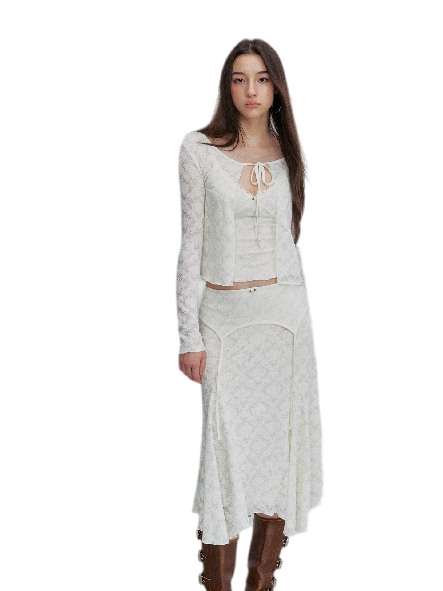 Textured Lace Three-Piece Set