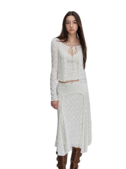 Textured Lace Three-Piece Set