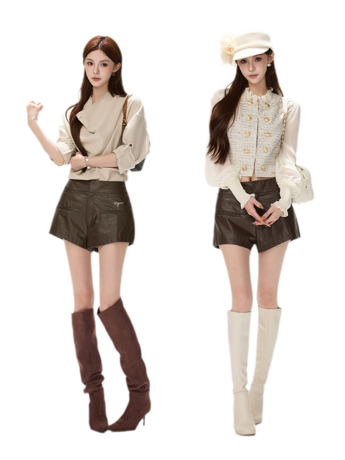 Matte PU High-Waisted Shorts