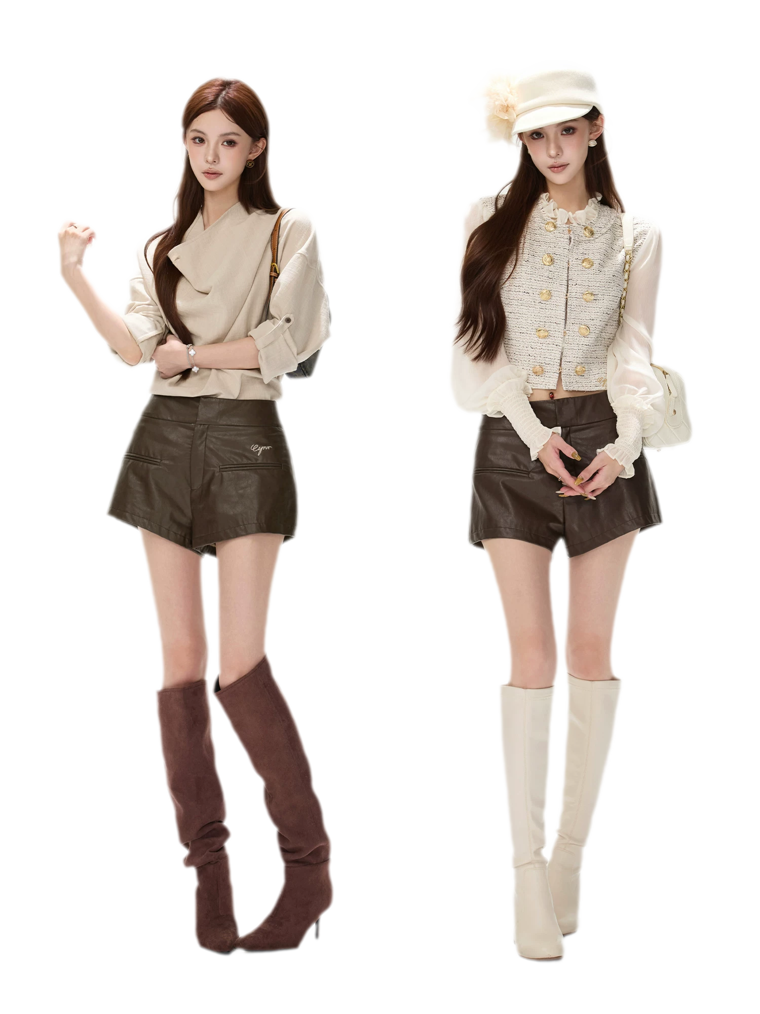 Matte PU High-Waisted Shorts