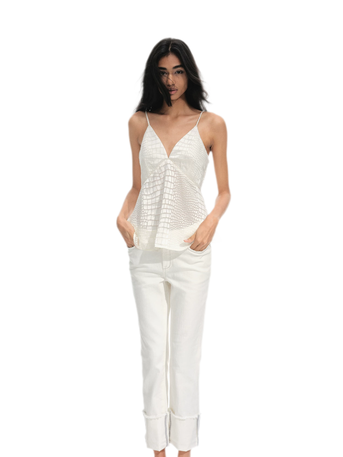 Textured Crocodile Print Camisole
