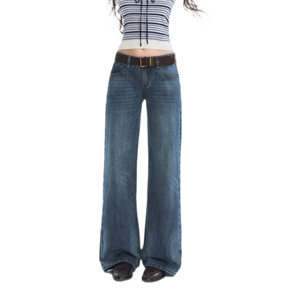 Washed Bow Embroidered Jeans