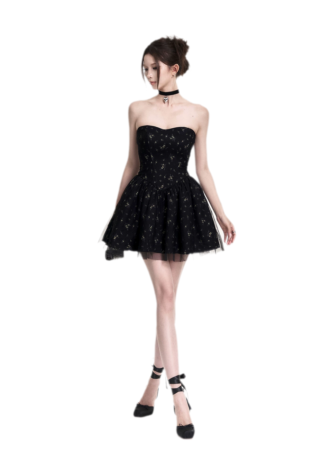 Romantic Floral Mesh Dress