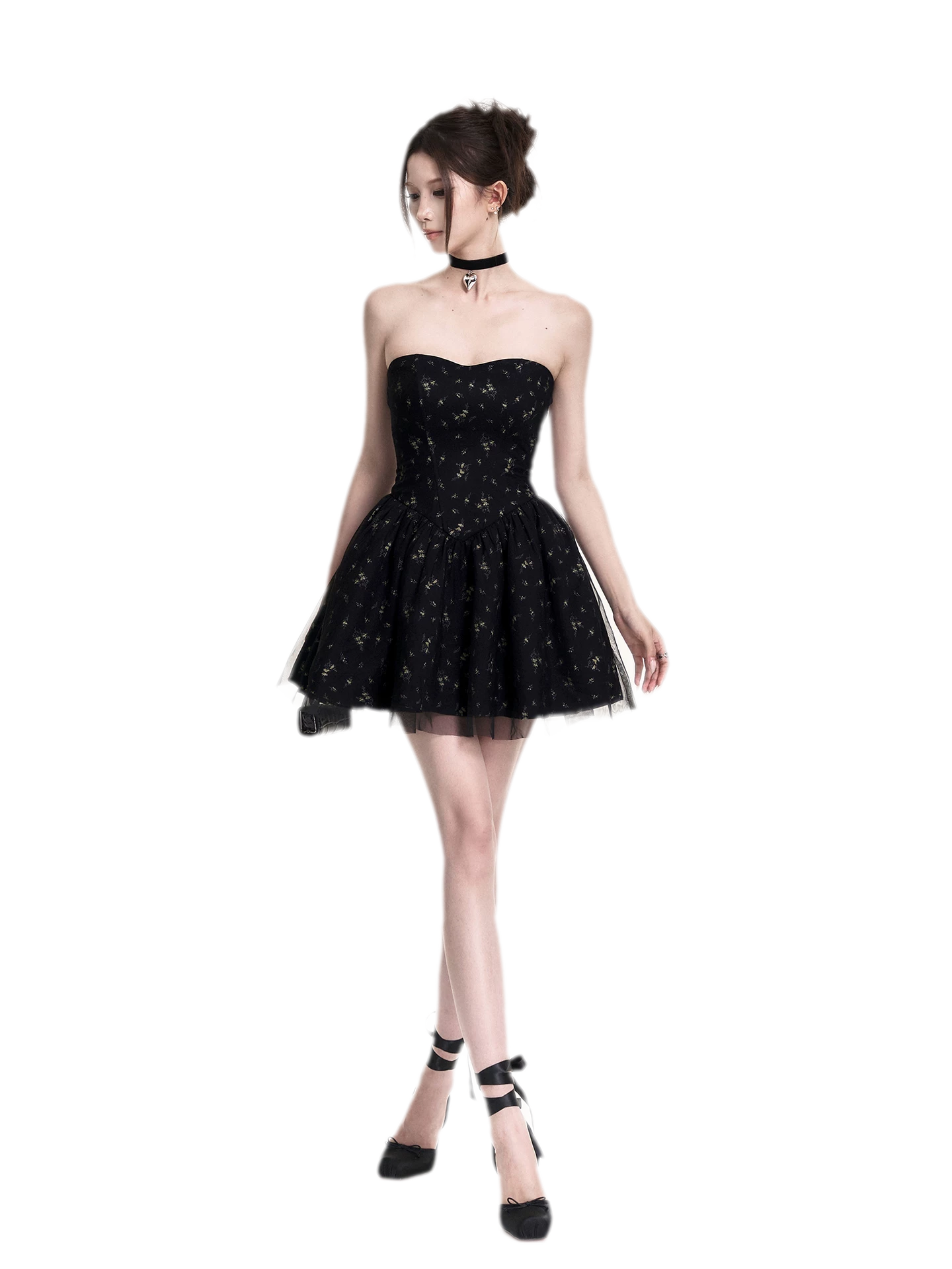 Romantic Floral Mesh Dress