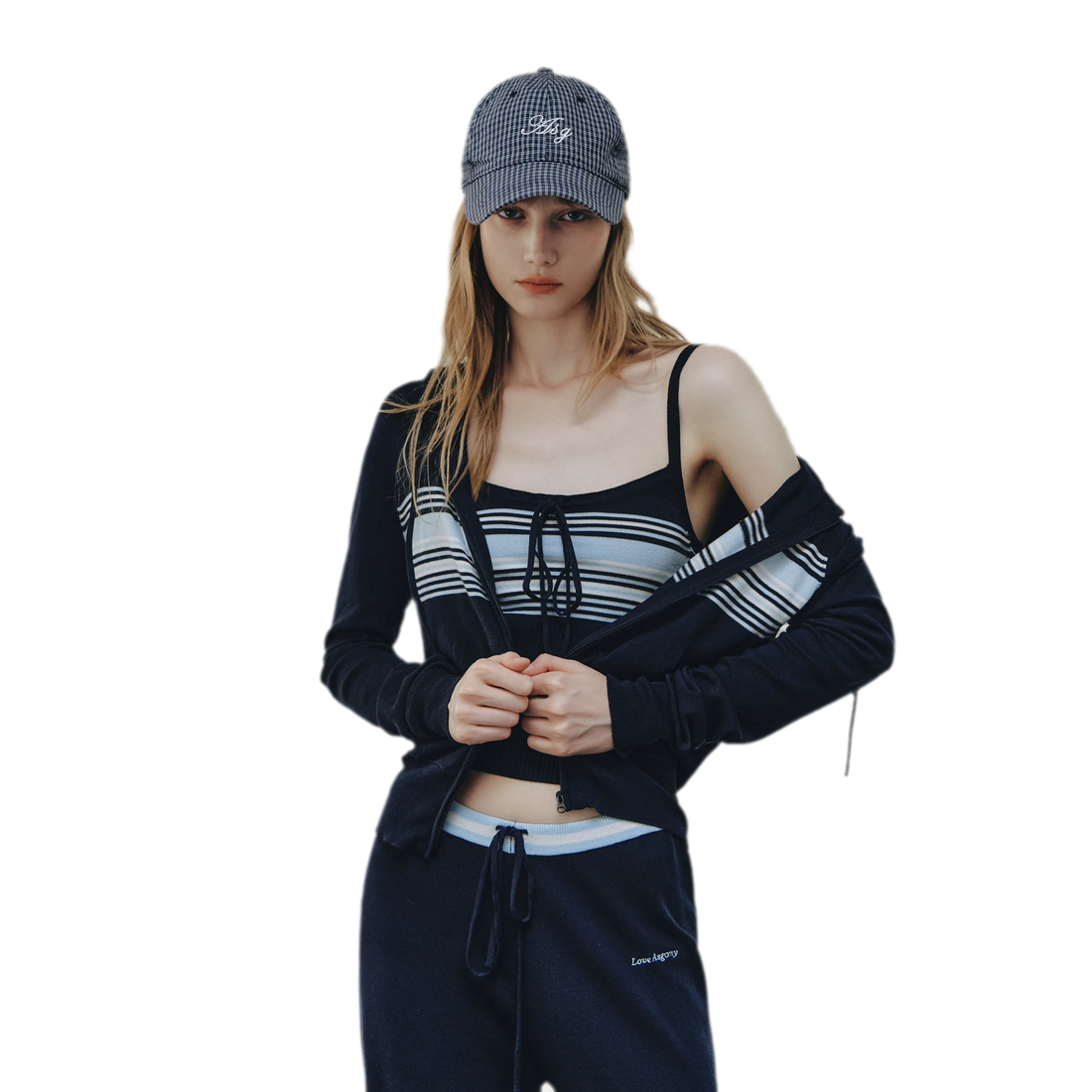 Striped Hooded Three-Piece Set