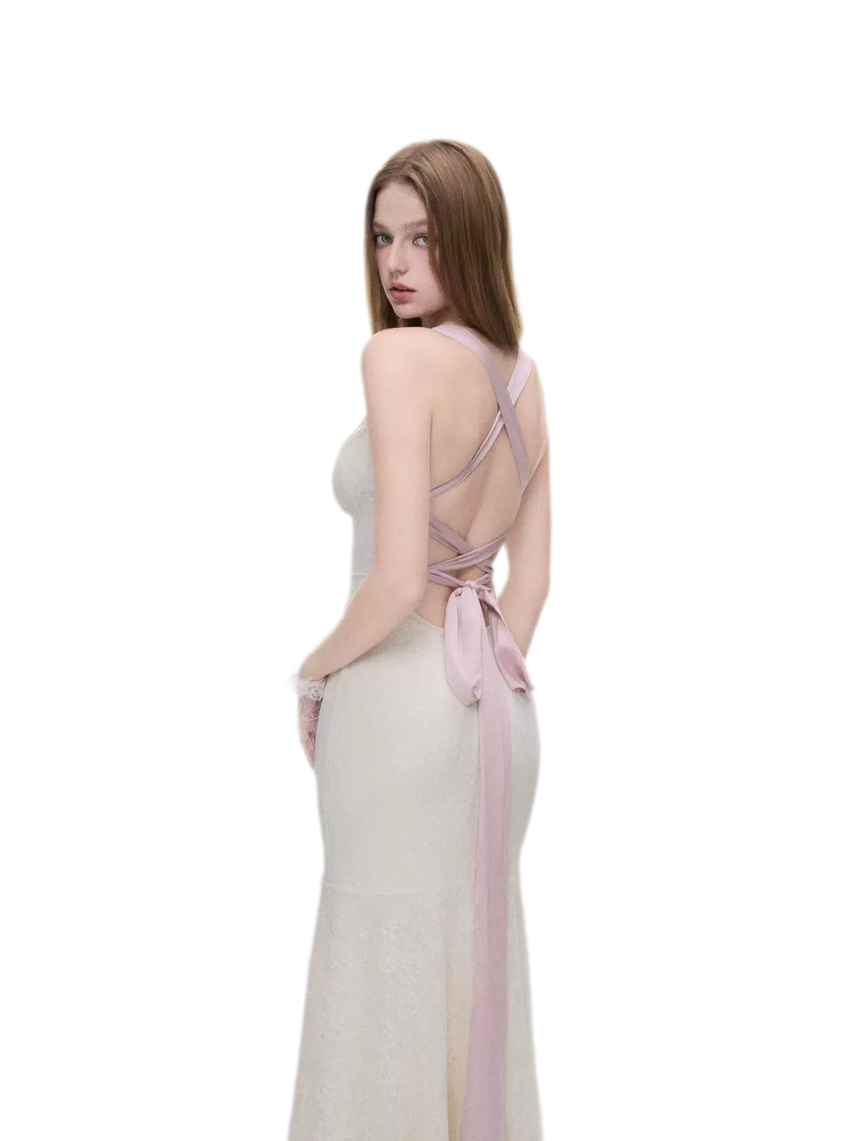 Floral Lace Open-Back Dress — Afbeelding 2 laden in de galerijweergave