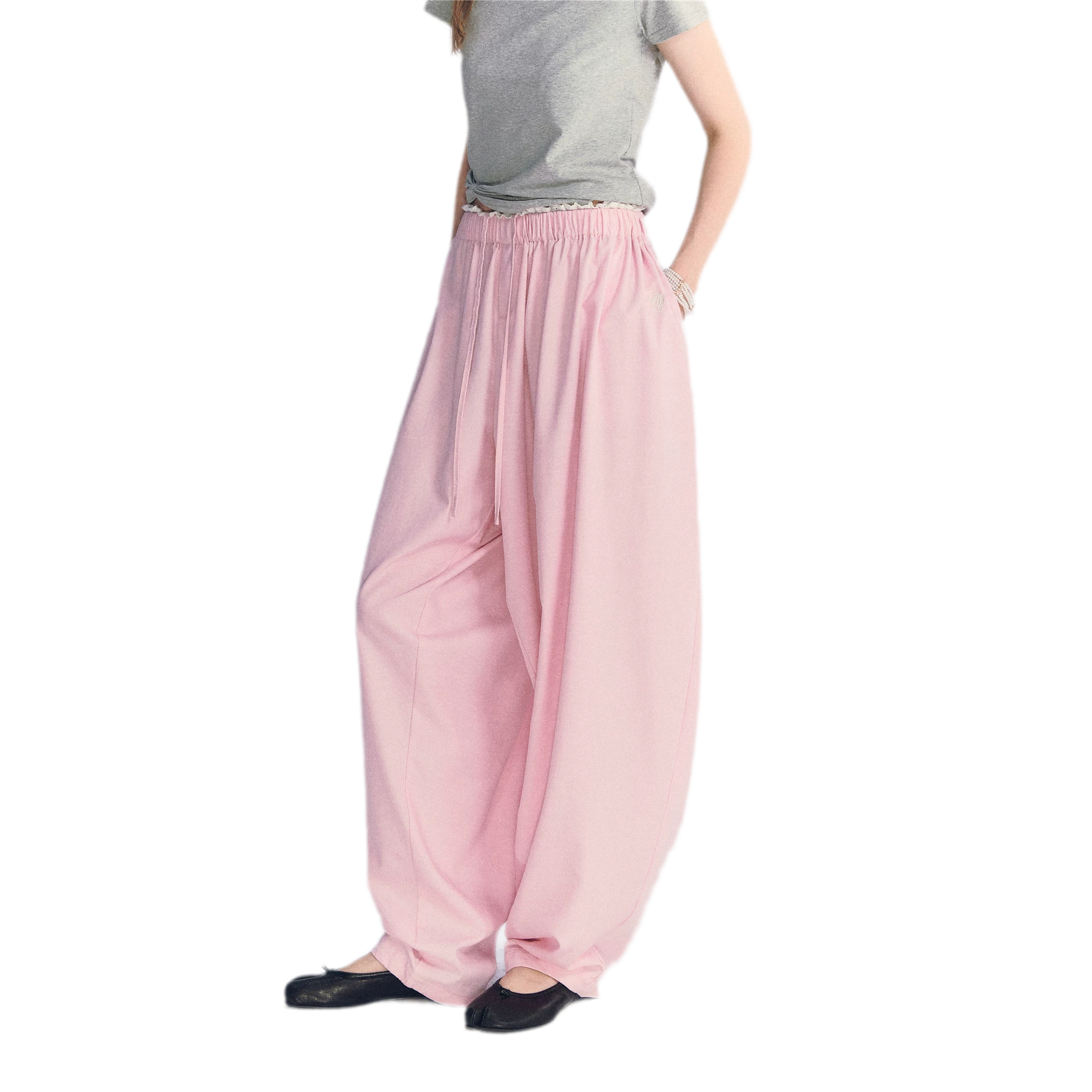Lace Trim Balloon Pants