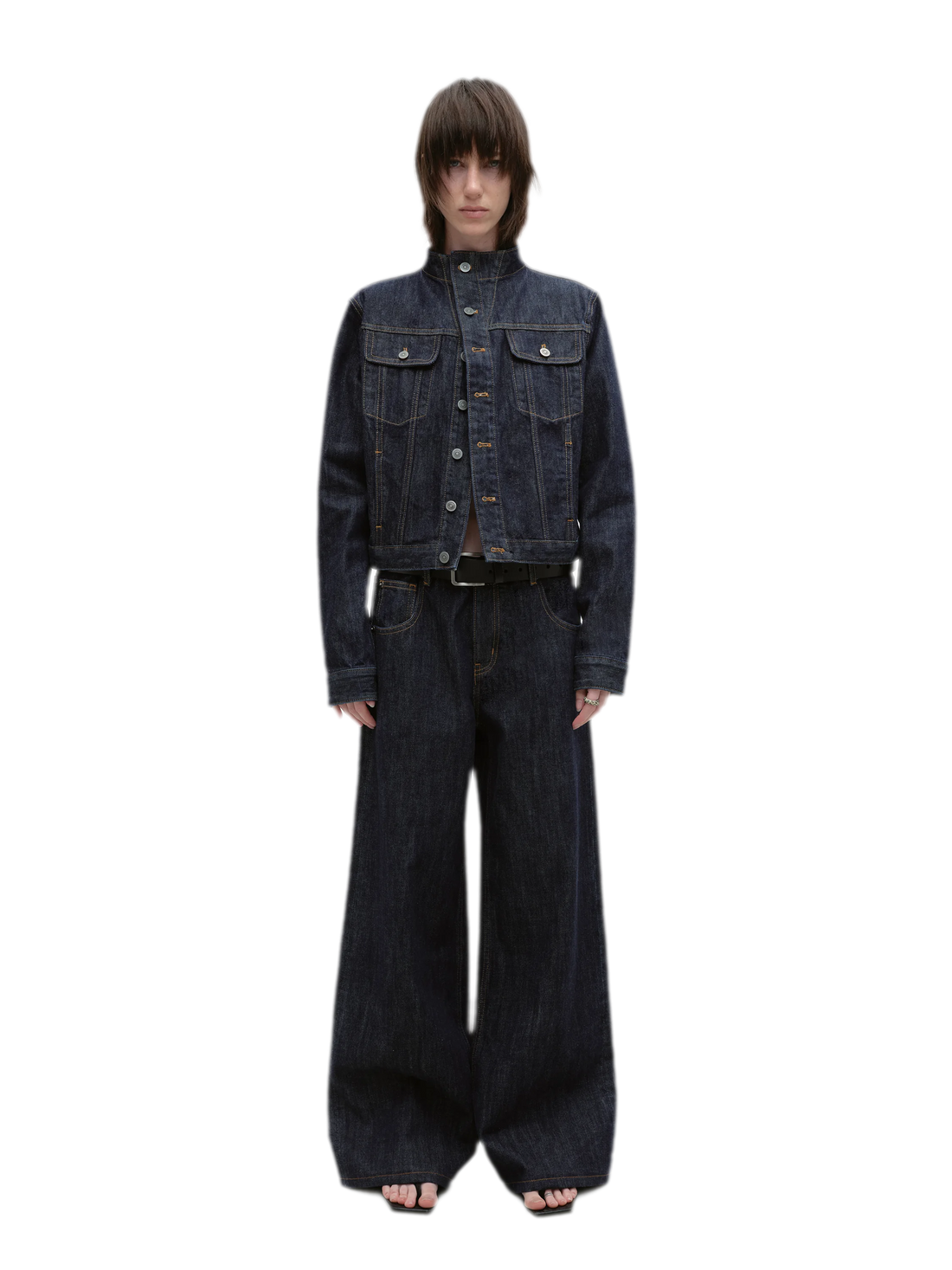 Redline Cropped Raw Denim Jacket