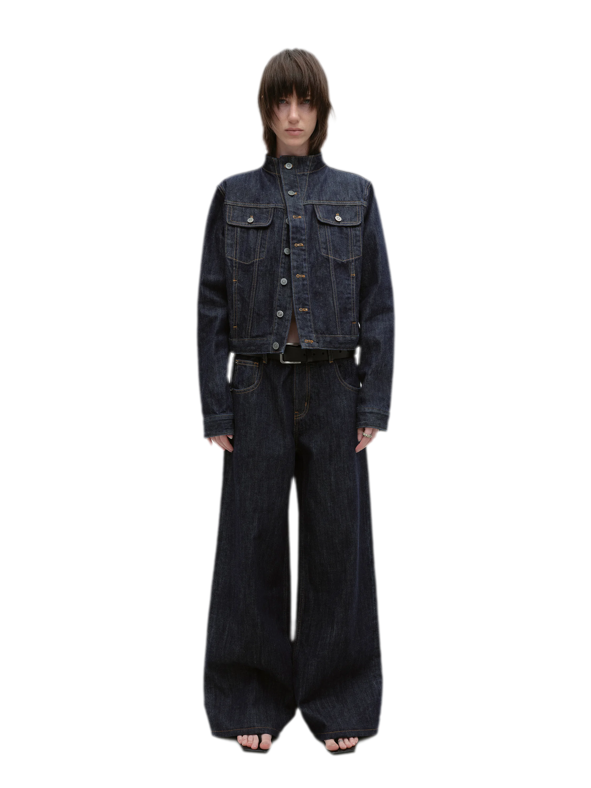 Redline Cropped Raw Denim Jacket