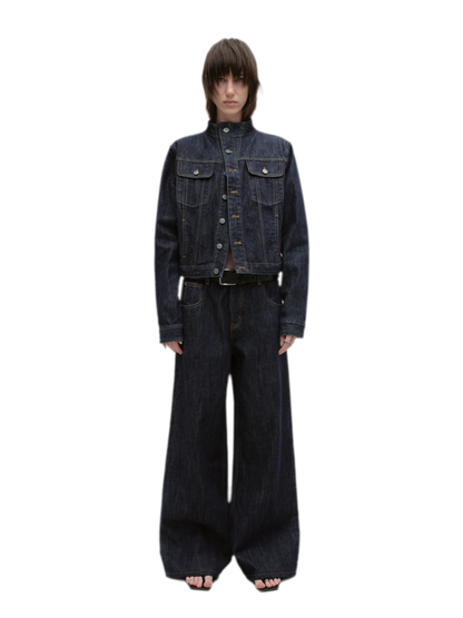 Redline Cropped Raw Denim Jacket