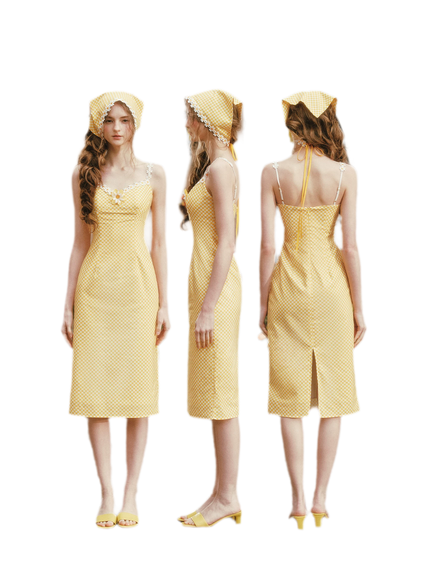 Daisy Gingham Midi Dress