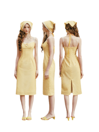 Daisy Gingham Midi Dress