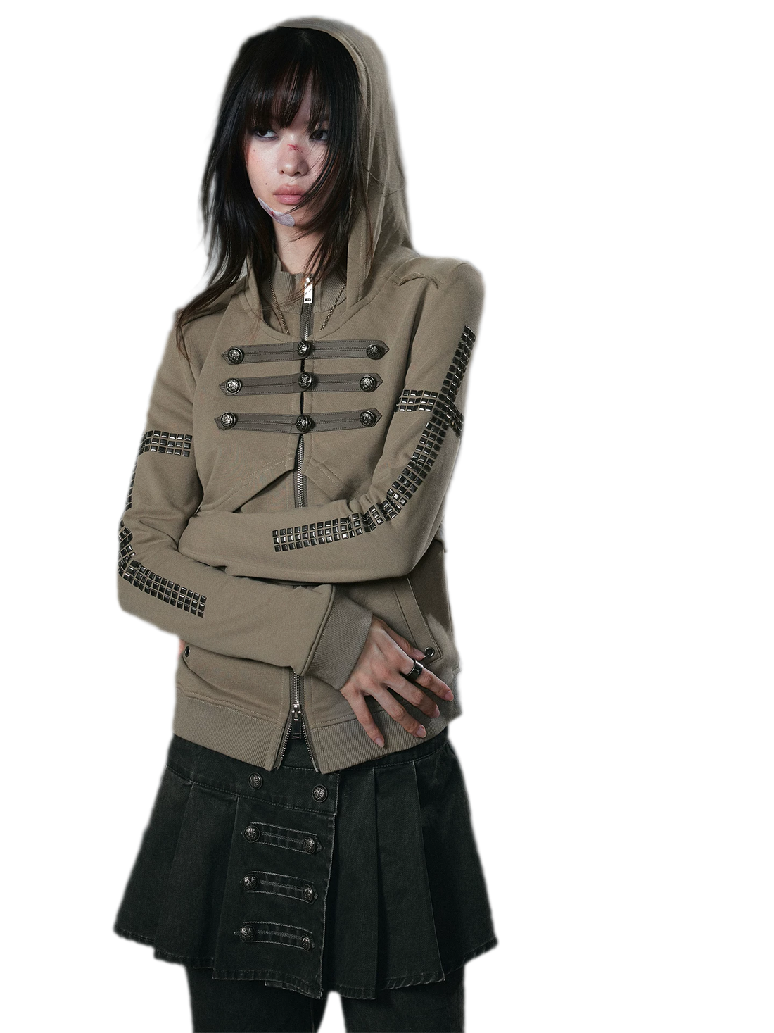 Metal Toggle Hooded Sweatshirt