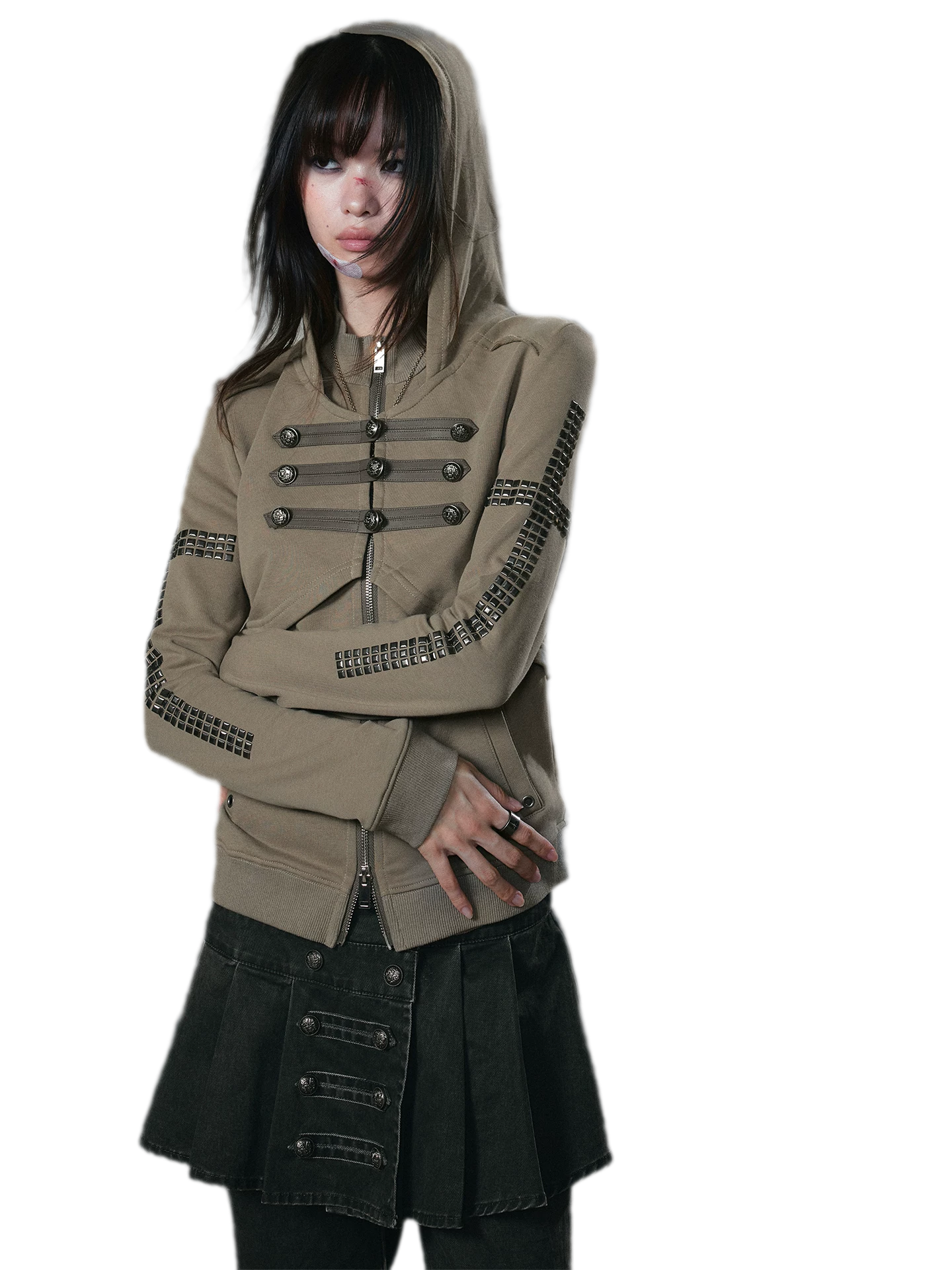 Metal Toggle Hooded Sweatshirt
