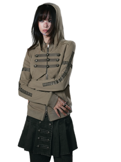 Metal Toggle Hooded Sweatshirt