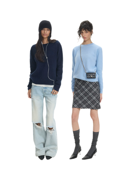 Brushed Knit Crewneck Sweater