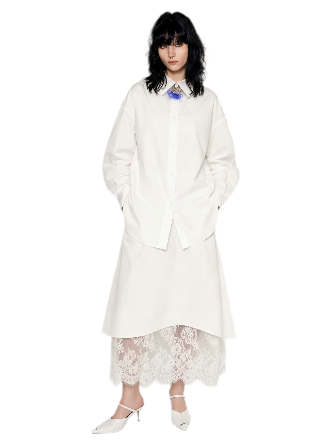 Cotton Blend Cocoon Shirt