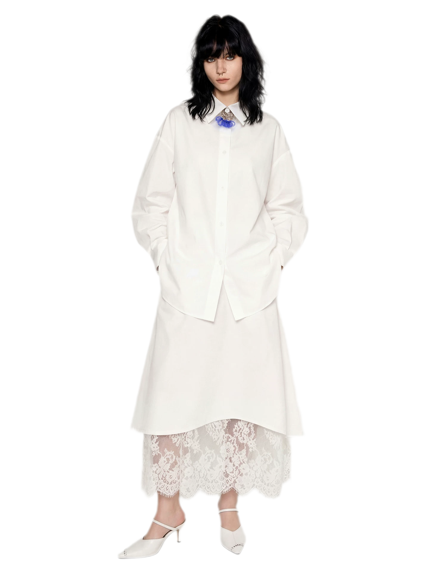 Cotton Blend Cocoon Shirt