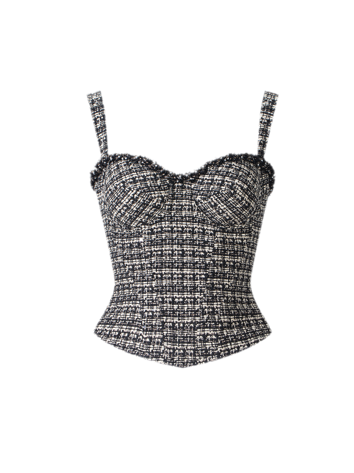 Tweed Corset Bustier Top