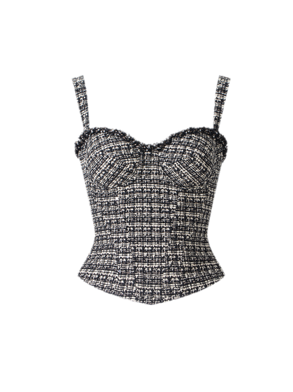 Tweed Corset Bustier Top