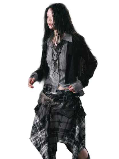 Faux Layered Patchwork Shirt