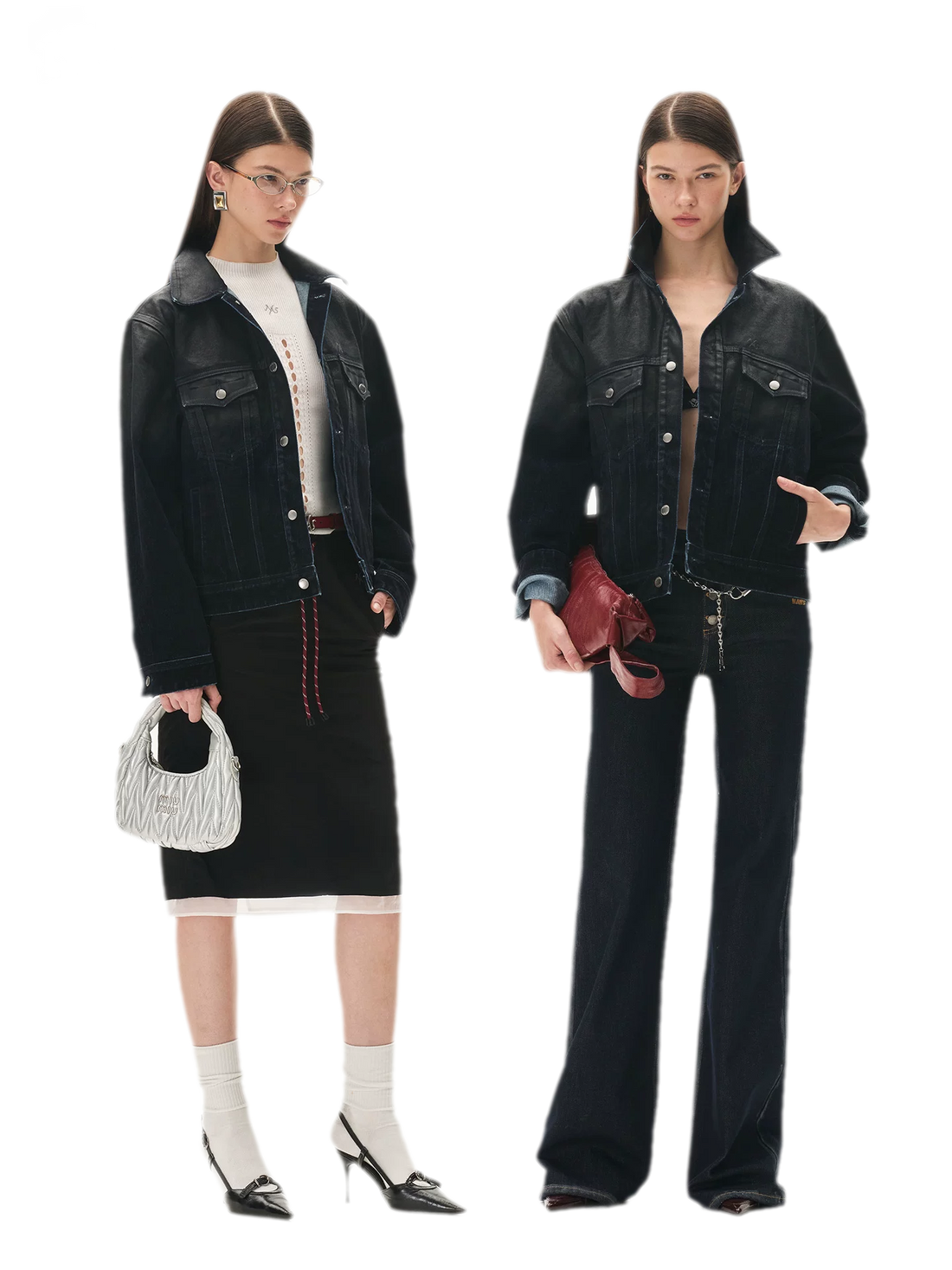 Washed Brushed Gradient Denim Jacket