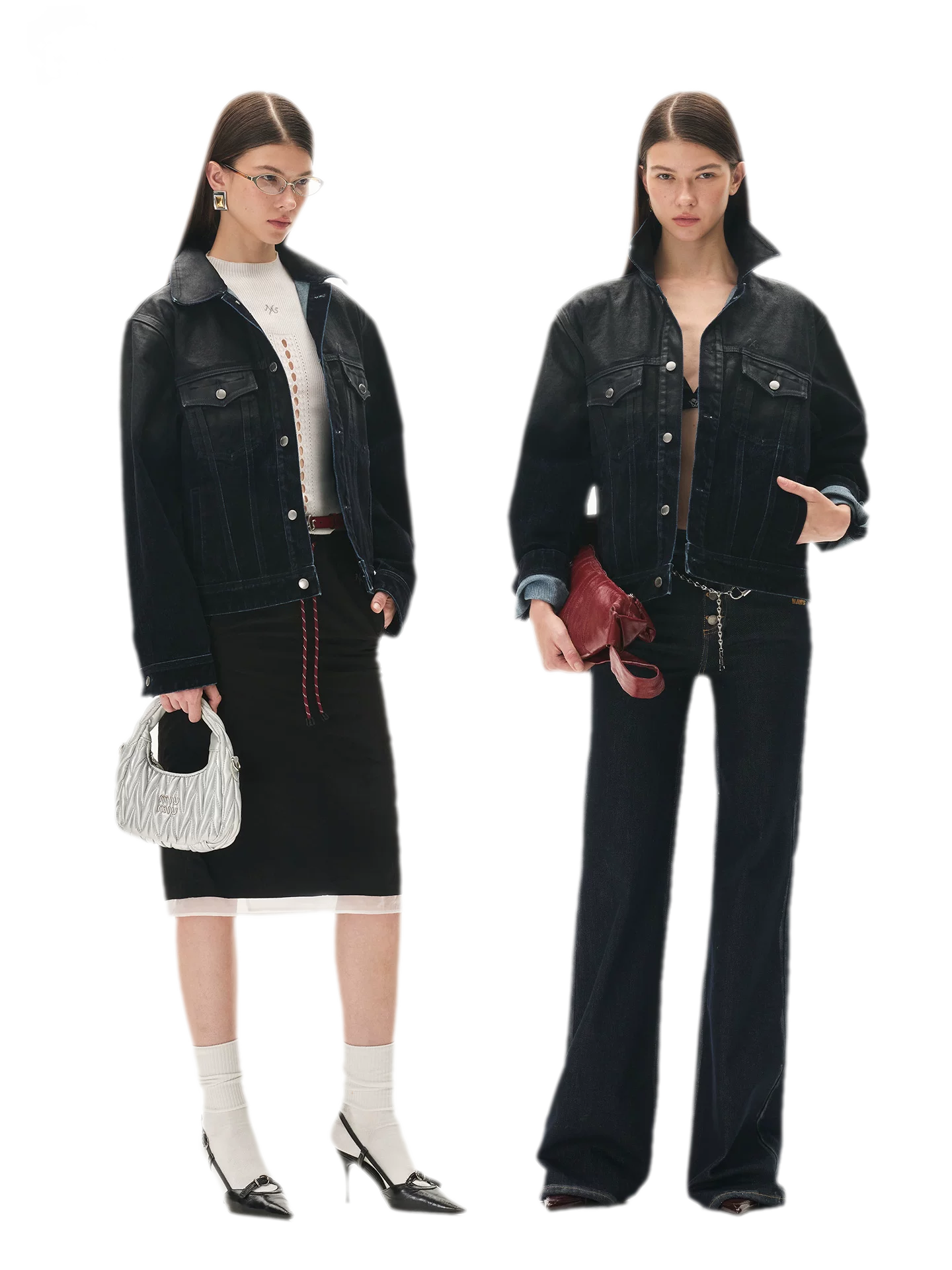 Washed Brushed Gradient Denim Jacket