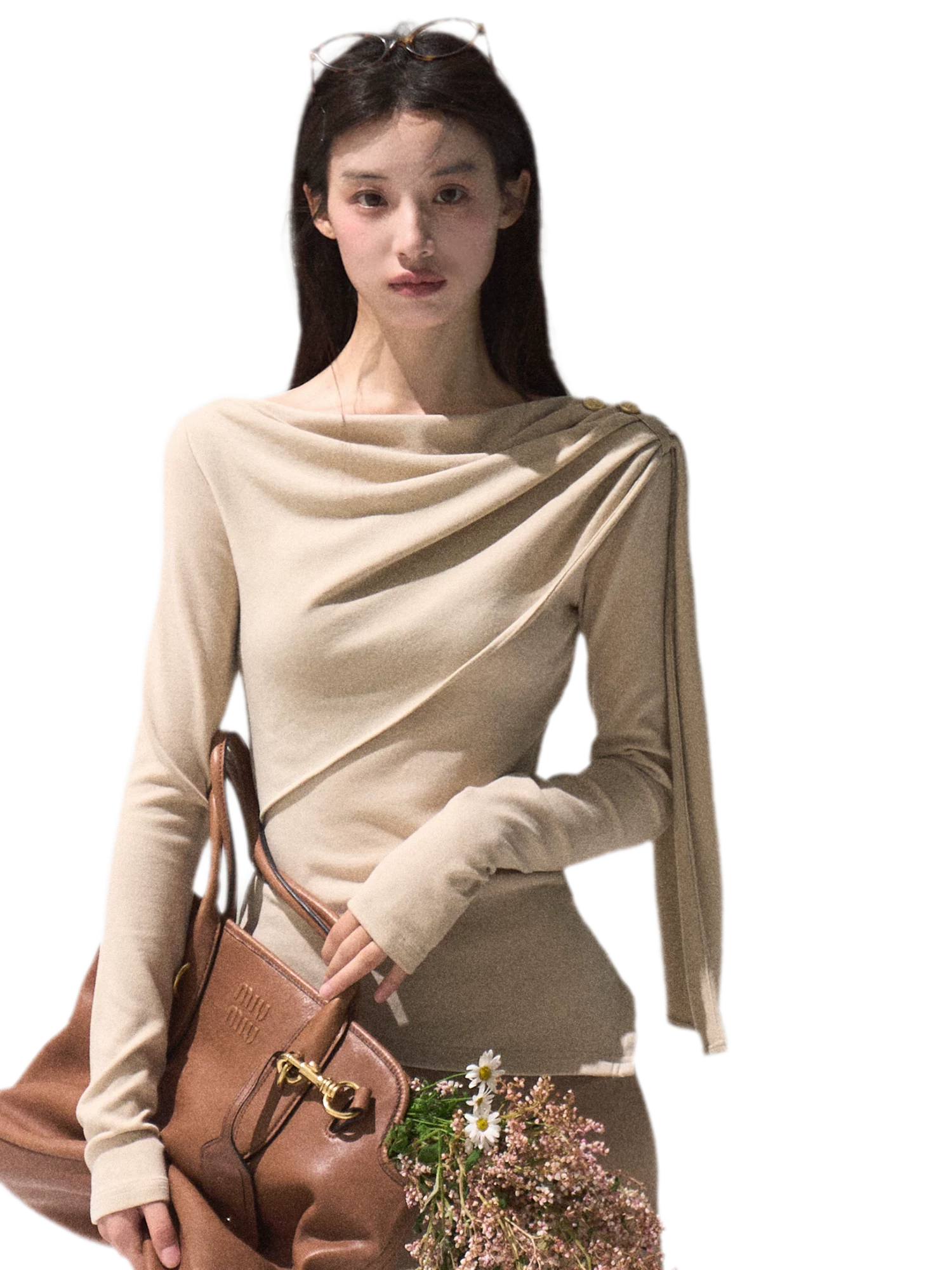 Draped Wrap Knit Top