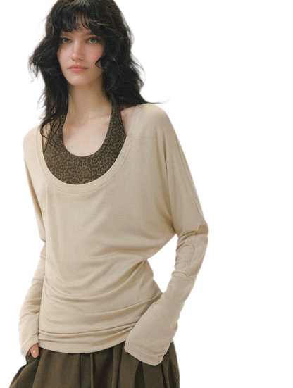 Leopard Layered Long-Sleeve T-Shirt