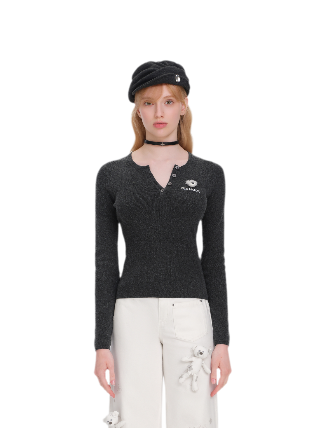 13DE MARZO Textured Knit Undershirt – view 2