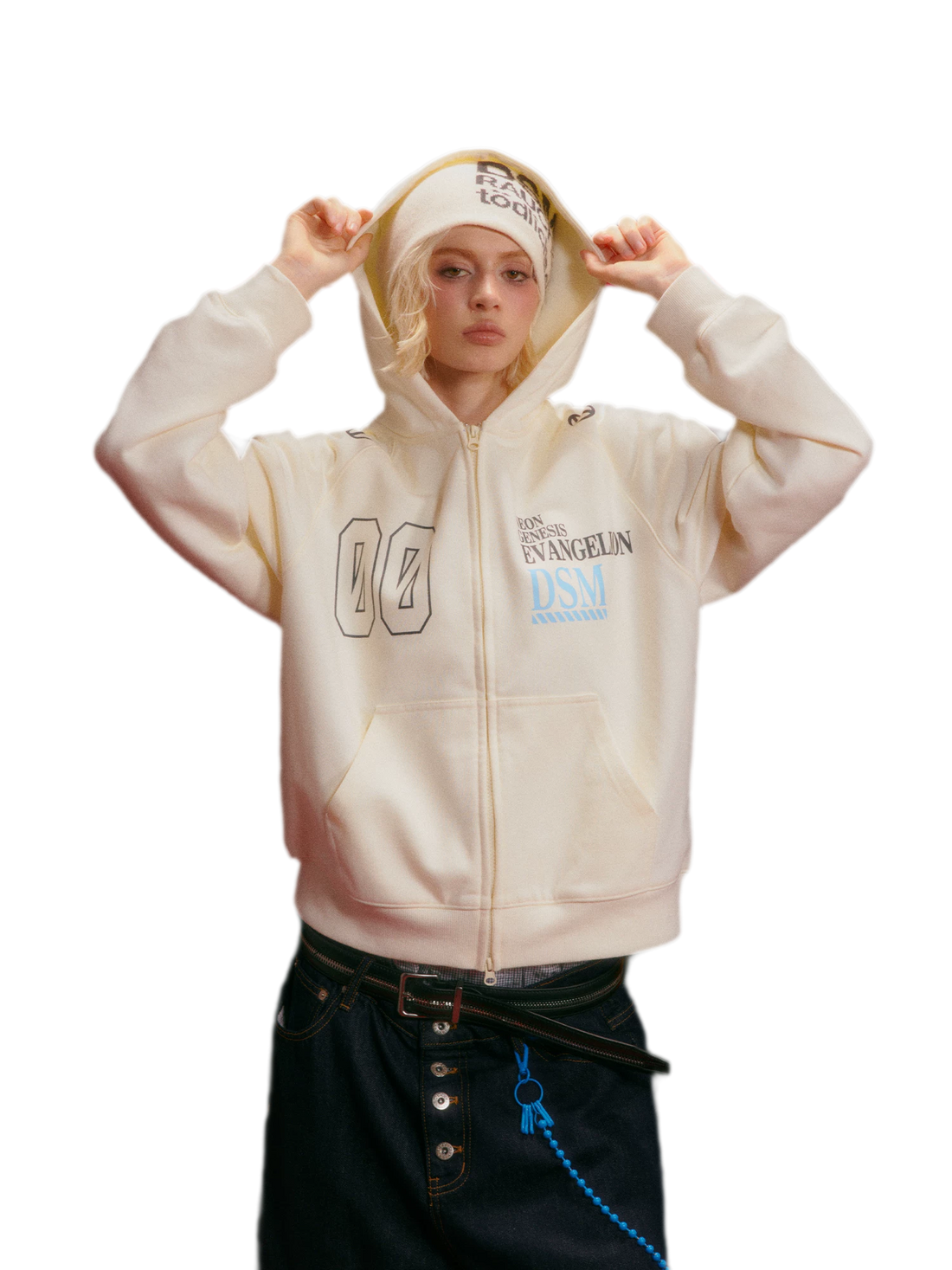 DSM x EVA Screen-Printed Loose Hooded Sweatshirt