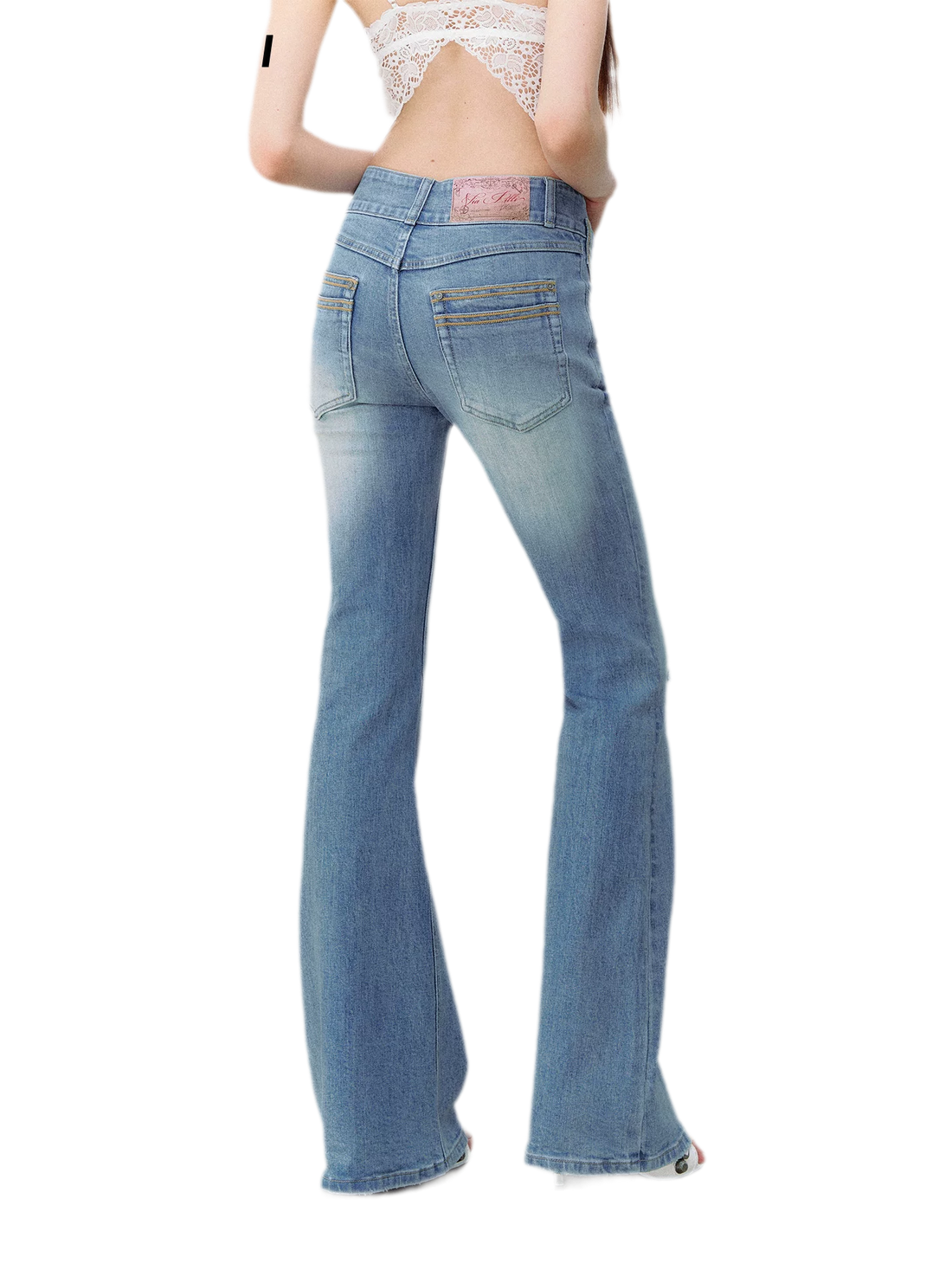 Model Vintage Washed Slim Flared Jeans