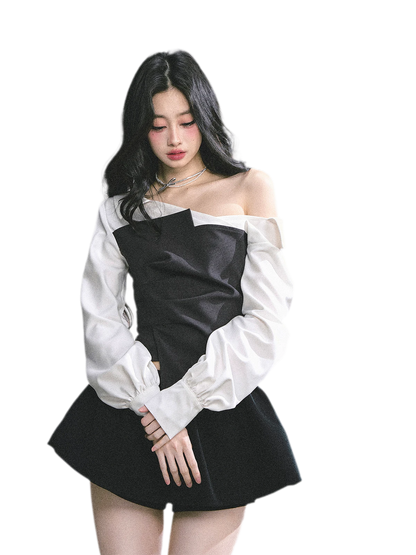 Chemise courte asymétrique