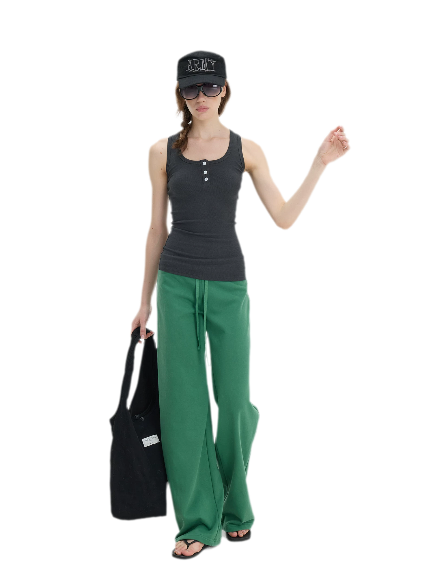 Ribbed Slim-Fit Henley Tank