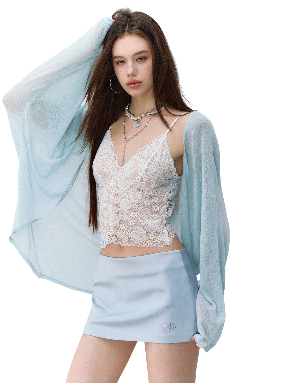 Lightweight Semi-Sheer Acetate Knit Cardigan