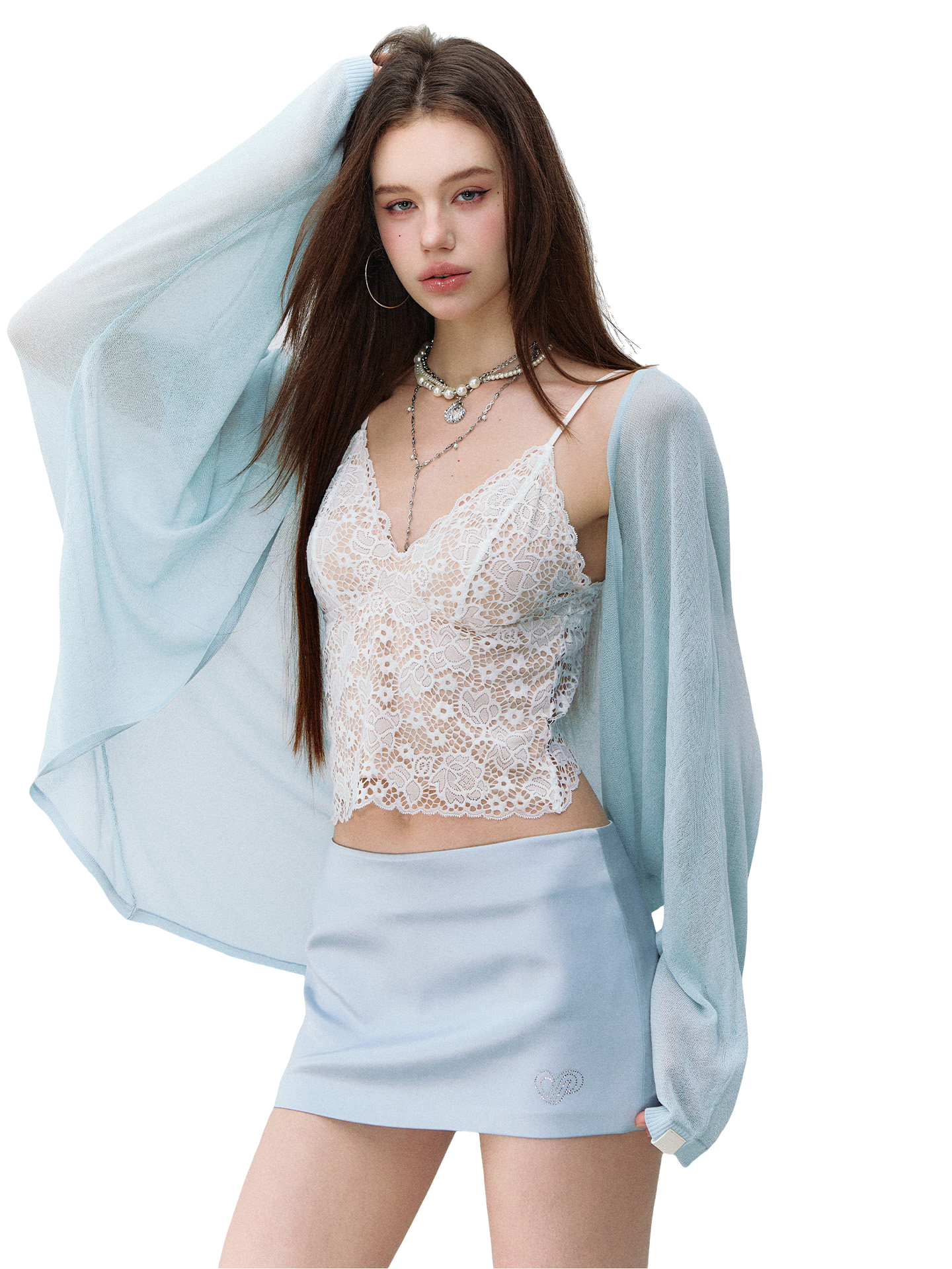 Lightweight Semi-Sheer Acetate Knit Cardigan