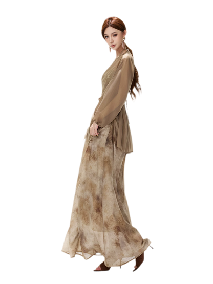 Sheer Wrap Asymmetric Blouse