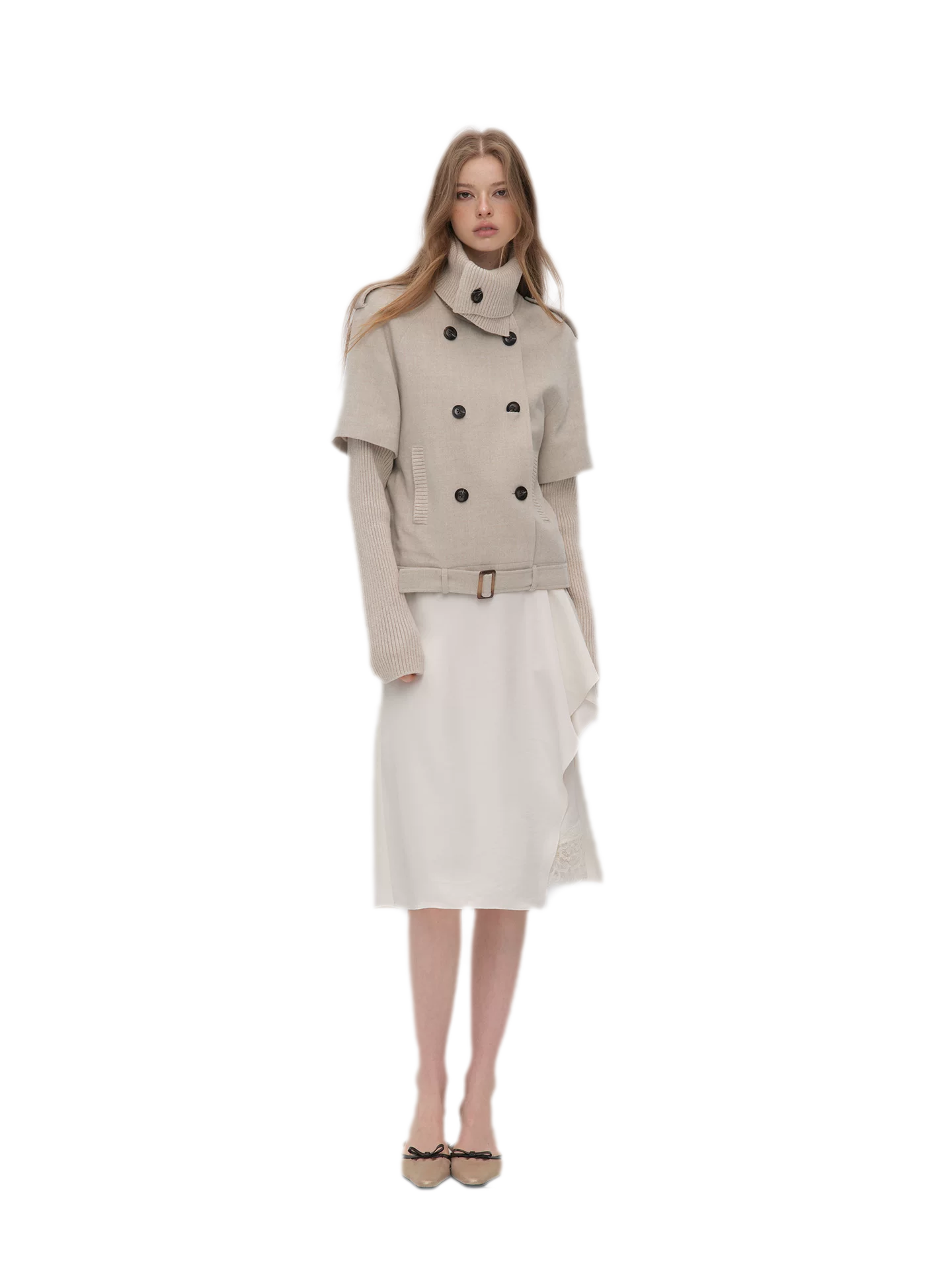 Cape Collar Cropped Jacket