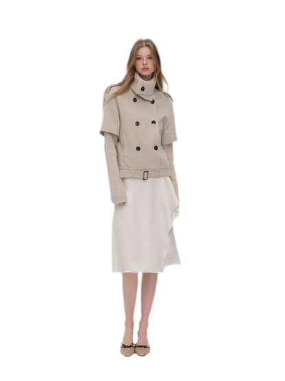 Cape Collar Cropped Jacket