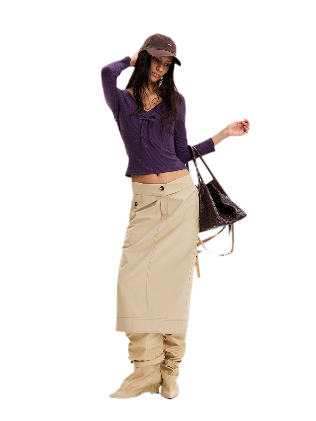 Ribbed Fitted Top Skirt Set